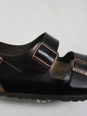 Birkenstock Unisex Milano Buckle Leather Sandals Brown 9 US M / 11 US L / 8 UK